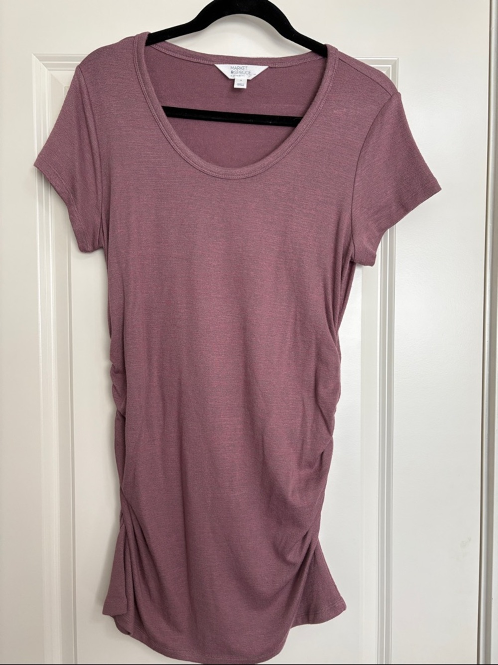 Market & Spruce Dusty Mauve Short Sleeve Scoop Neck Top